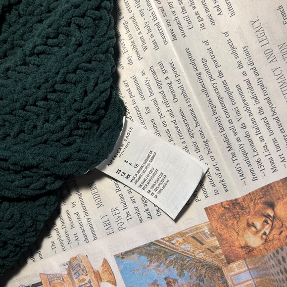 American Eagle chunky green chenille sweater - Picture 4 of 5
